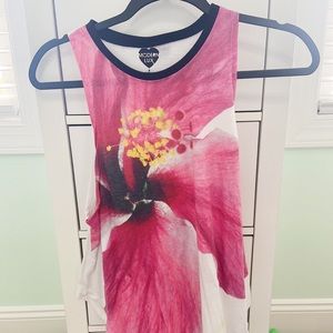 Pink flower tank top